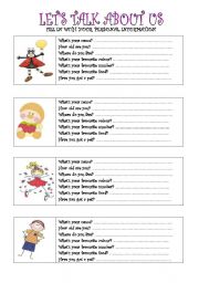 English Worksheet: Personal Information for Kids