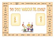 English Worksheet: Teen slang GAMES - boardgame, FC, dominoes, bookmark, crossword ((10 PAGES)) EDITABLE, printer friendly + KEY