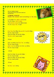 English Worksheet: the lion sleeps tonight