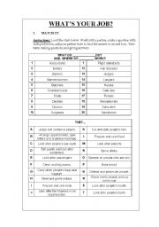 English Worksheet: JOBS (BASIC DEFINITIONS)