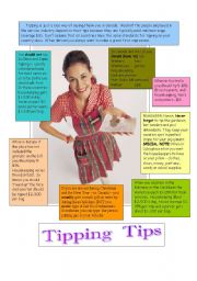 English Worksheet: Tipping for your services