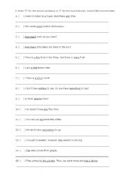 English Worksheet: Count/Noncount, Indefinite Pronouns, Articles