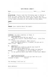 English worksheet: Lets Write a Hook