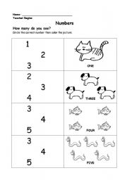 Numbers practice for young learners