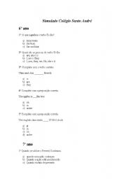 English Worksheet: Simulado