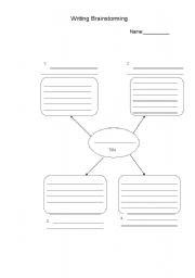 English Worksheet: Brainstorming Bubble Chart