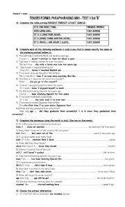 FCE Tenses Forms Paraphrasing 2nd part key