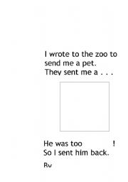 English worksheet: Dear Zoo Text Innovation