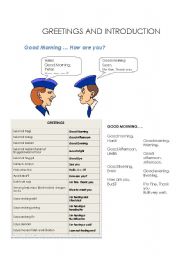 English Worksheet: greeting