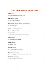 English Worksheet: daily vocabulary