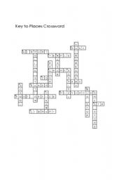 English worksheet: Key to Places Crossword