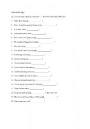 English Worksheet: Question Tags