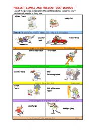 English Worksheet: Present simple and present continuous with Gnurf