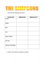 English Worksheet: The Simpsons 