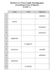 English worksheet: Word Family Matching Game 3
