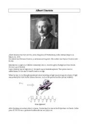 English Worksheet: Who was Einstein?