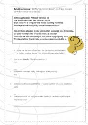 English worksheet: Relative Clauses