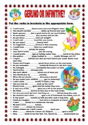 English Worksheet: Gerund or Infinitive? - No. 4