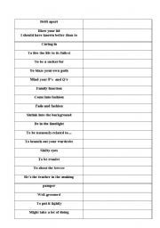 English worksheet: Advanced vocabulary phrases TEST