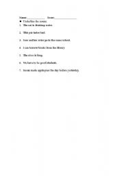 English worksheet: find the nouns