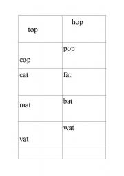 English Worksheet: rhyming words