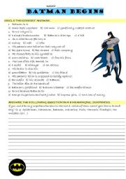 English Worksheet: Batman Begins