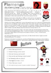 English Worksheet: Brazilians team - flamengo