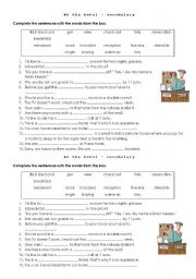 English Worksheet: Hotel vocabulary