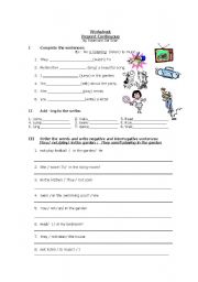 English Worksheet: Simple Continuous