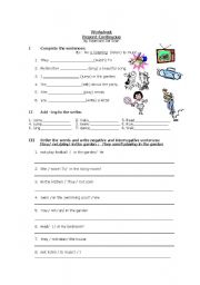 English worksheet: Simple Continuous