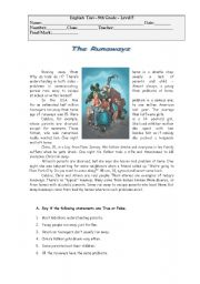 Test  - 9th grade - The Runaways