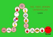 English Worksheet: THE VERY HUNGRY CATERPILLAR board game