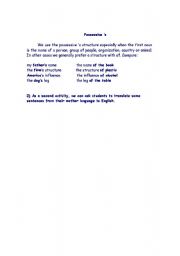 English worksheet: Genitive case