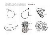 English worksheet: Fruit and colours