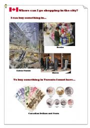 English Worksheet: Where can I go shopping in Toronto?