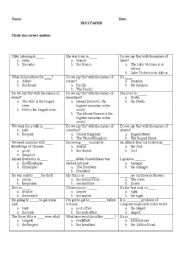 English Worksheet: the definite article -test