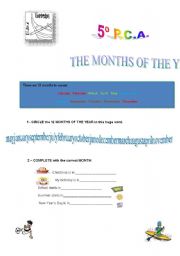 English worksheet: The months of the year