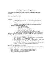 English Worksheet: Making, Accepting and Refusing Invitations