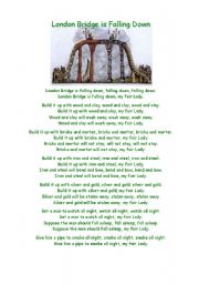 English Worksheet: London Bridge is Falling Down
