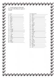 English worksheet: Regular and Irregular verbs