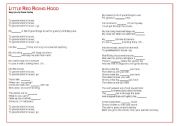 English Worksheet: Little Red Riding Hood - Gap Filling Song 