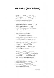 English worksheet: John Denver - For Baby (For Bobbie)