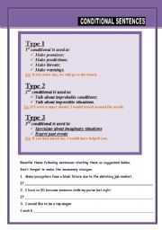 English Worksheet: Conditional sentences