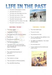 English Worksheet: Life in the past