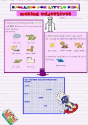 English Worksheet: SPELLING FOR LITTLE KIDS 2:MAKING ADJECTIVES ADDING -Y 