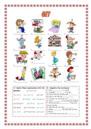 English Worksheet: COLLOCATIONS WITH GET