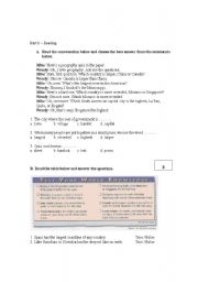 English worksheet: Reading Grammar Test #1