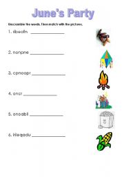 English Worksheet: Junes Party