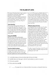 English Worksheet: reading comprehension 1