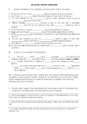 English Worksheet: ADVANCED REVIEW EXERCISES